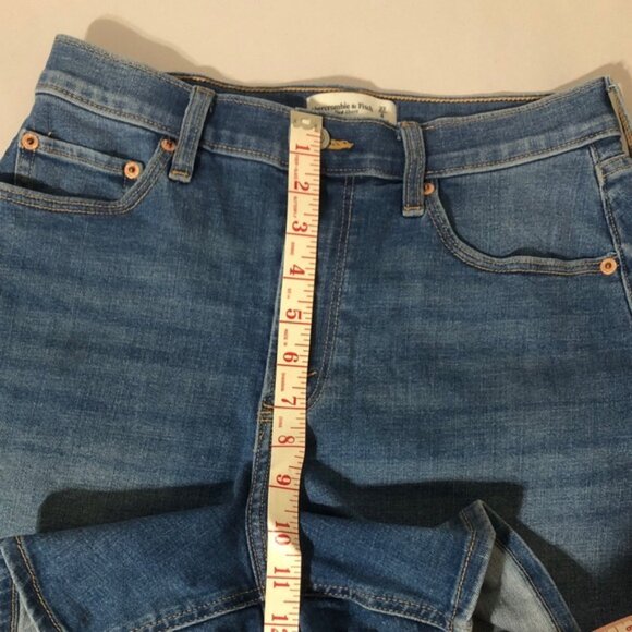 A&F Classic Blue Women's Curve Love High Rise Dad Shorts size 27 - Picture 5 of 12